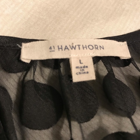 🌸 41 Hawthorn Sheer V-Neck Black Blouse - Picture 3 of 4